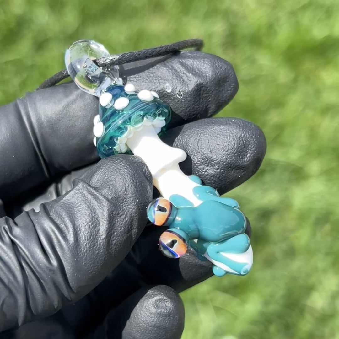 Mushroom Frog Pendant Jewelry Beezy Glass
