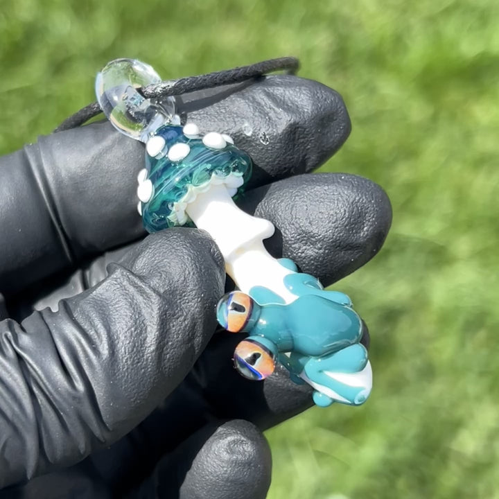 Mushroom Frog Pendant Jewelry Beezy Glass