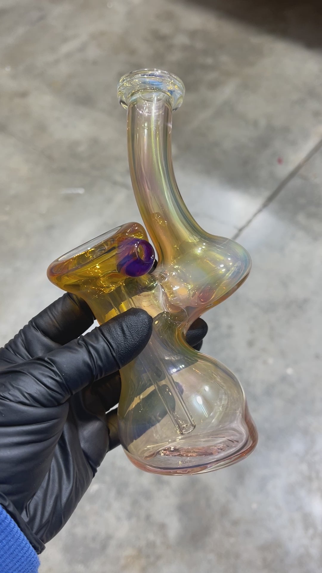 Gold Fume Bubbler with Purple Carb