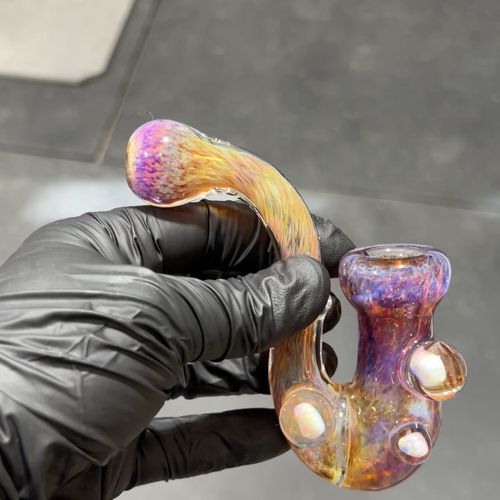 Purple Magic Triple Opal Sherlock Glass Pipe Beezy Glass