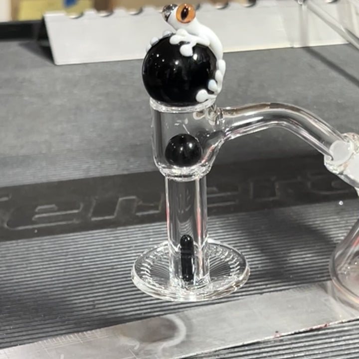 Black and White Frog Terp Slurper Marble Set Accessory Beezy Glass