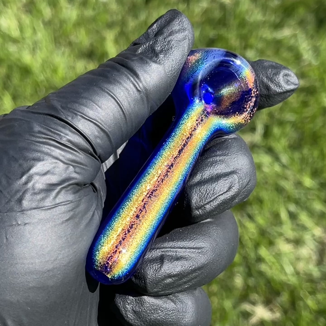 Lapis Lazuli Dichro Chillum Glass Pipe Jellyfish Glass