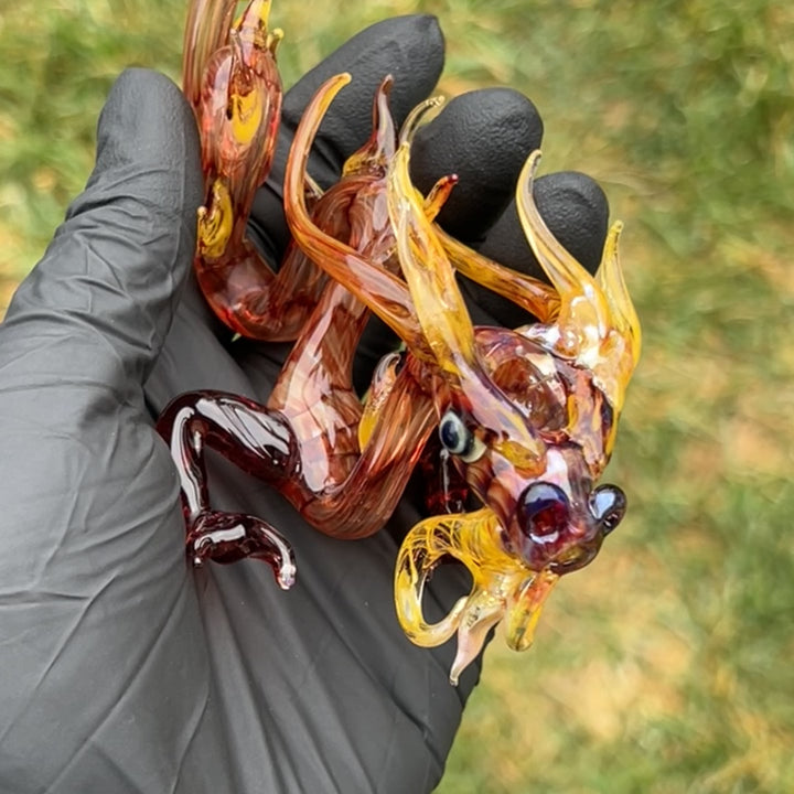 Mini Taoist Dragon Pipe Glass Pipe Fereyel Fiore Glass