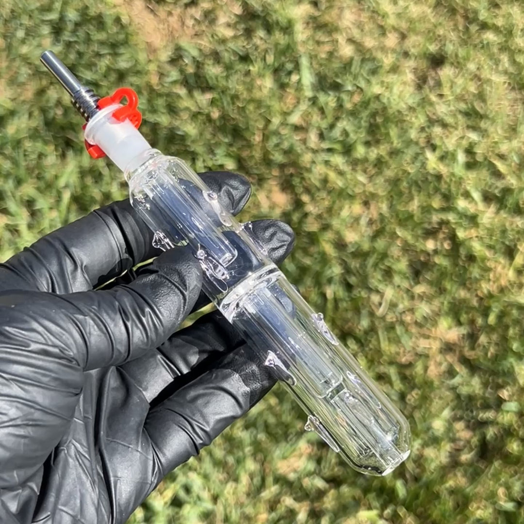 10mm Nectar Collector with Metal Tip Glass Pipe TG