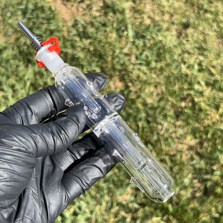 10mm Nectar Collector with Metal Tip Glass Pipe TG