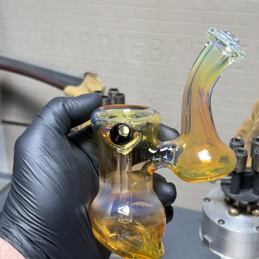 Gold Fume Bubbler with Black Carb