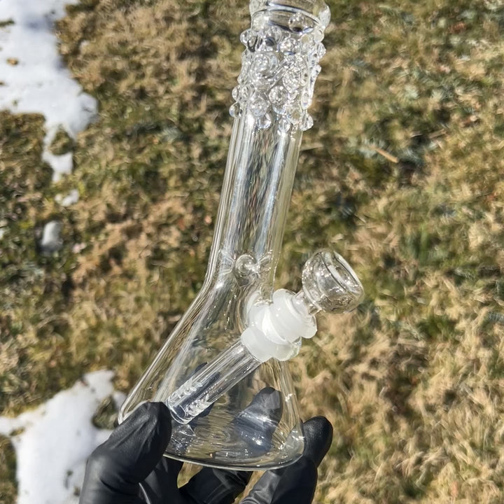 8" Clear Squiggles Beaker Bong Glass Pipe Mary Jane's Glass