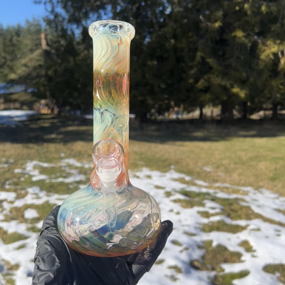 9.5" Fumed Swirl Bubble Bong Glass Pipe Mary Jane's Glass