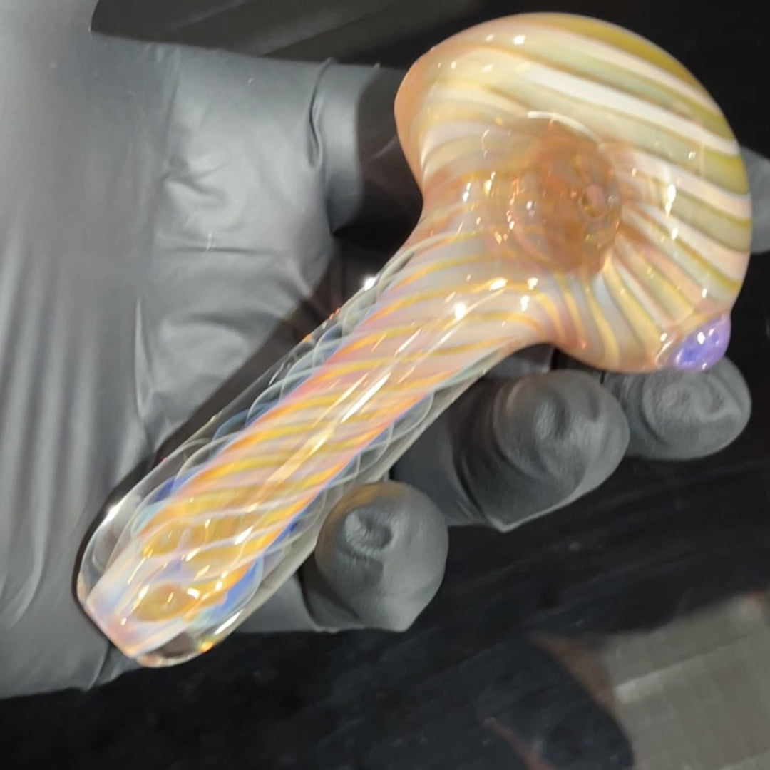 Thick Fume Pipe Pink Slyme Marble Glass Pipe Chuck Glass