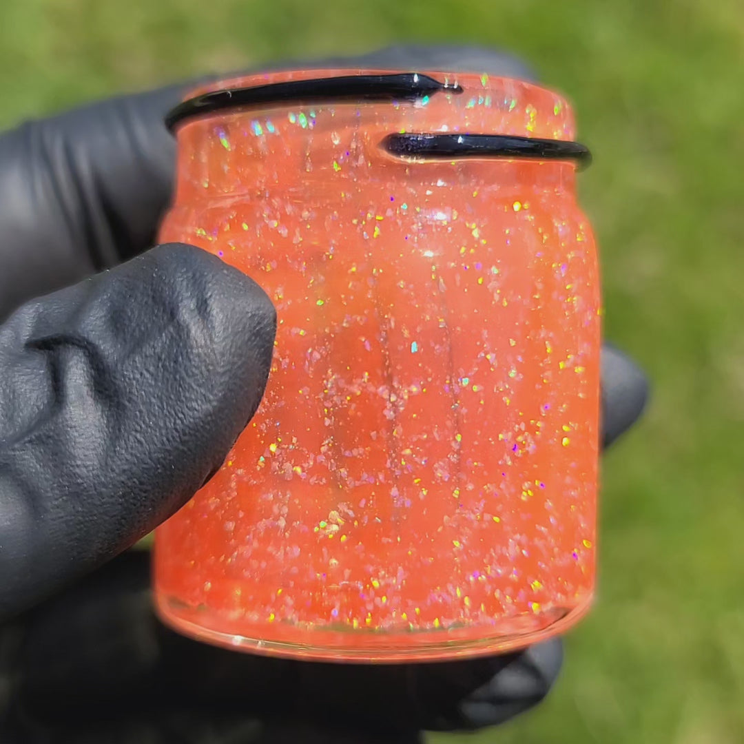 Orange Crushed Opal Jar - Large
