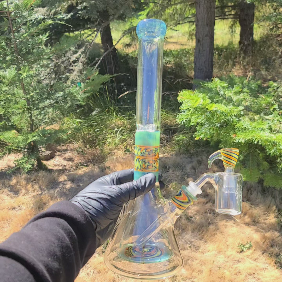 Augy 15" Linework Collins Perc 38 mm Beaker Bong