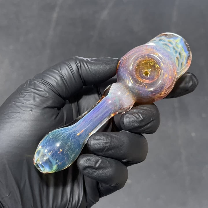 Tart Grape Honeycomb Frit Pipe Glass Pipe Key Glass Co.