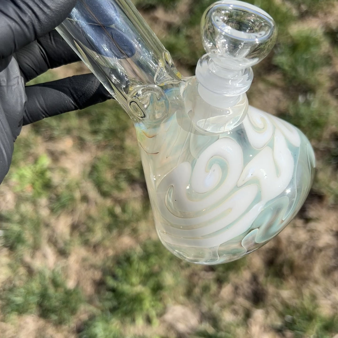 8" Fumed Color Squiggle Beaker Bong Glass Pipe Mary Jane's Glass