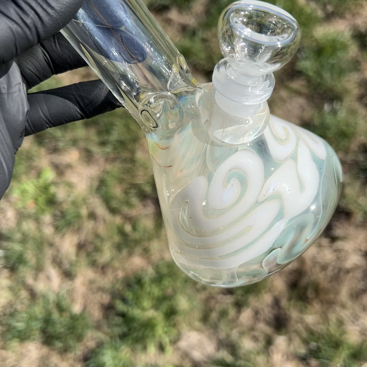 8" Fumed Color Squiggle Beaker Bong Glass Pipe Mary Jane's Glass