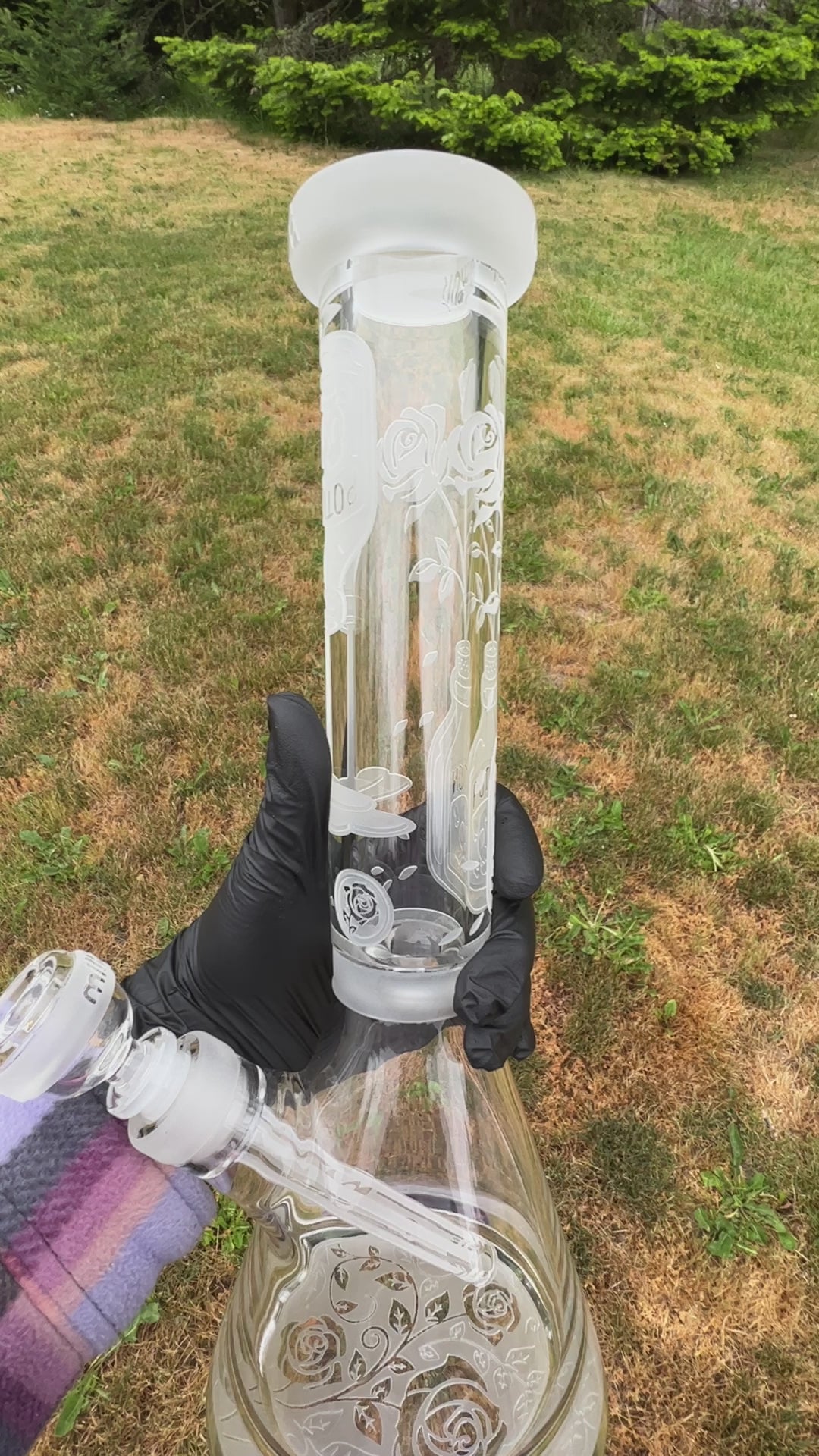 Potion Rose 14" Clear Glass Beaker Bong