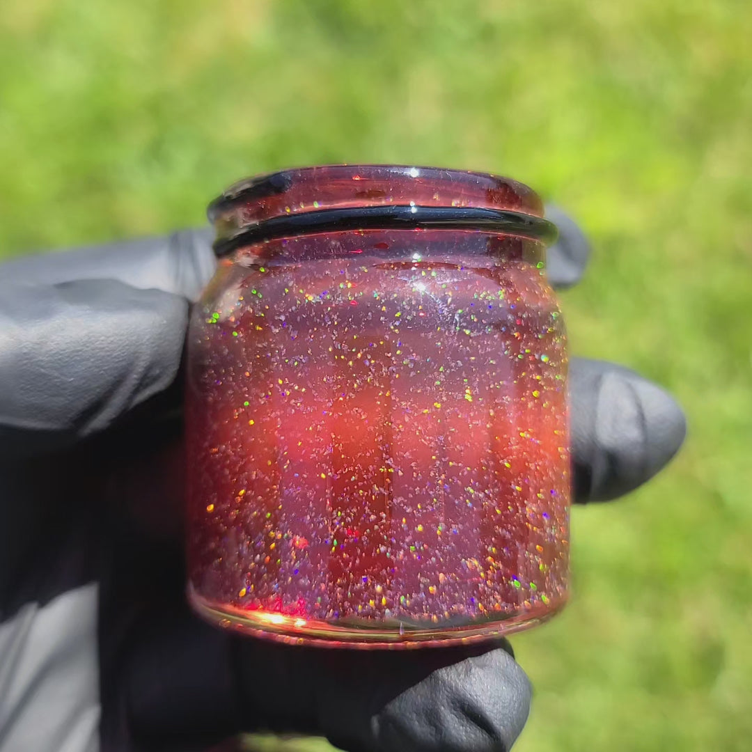 Red Crushed Opal Jar - Large