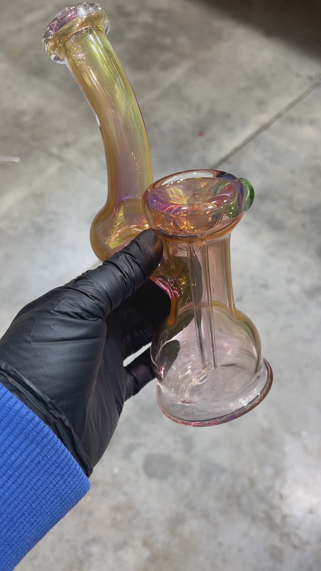 Gold Fume Bubbler with Green Carb