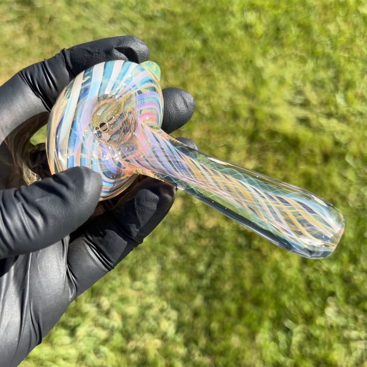 Thick Fume Pipe Green Slyme Marble Glass Pipe Chuck Glass