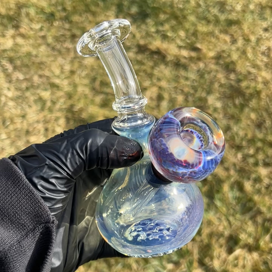 Heavy Silver Fumed Mini Bong Glass Pipe Tako Glass
