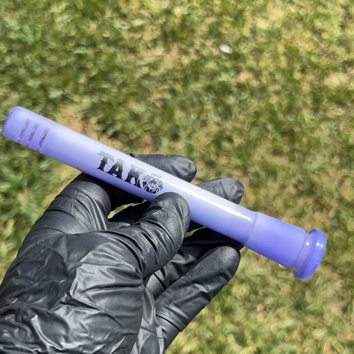 14mm Milky Violet Tako Logo Downstem Accessory Tako Glass