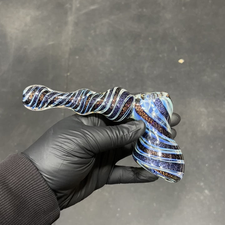 Dichro Fume Swirl Bubbler Glass Pipe Tiny Mike