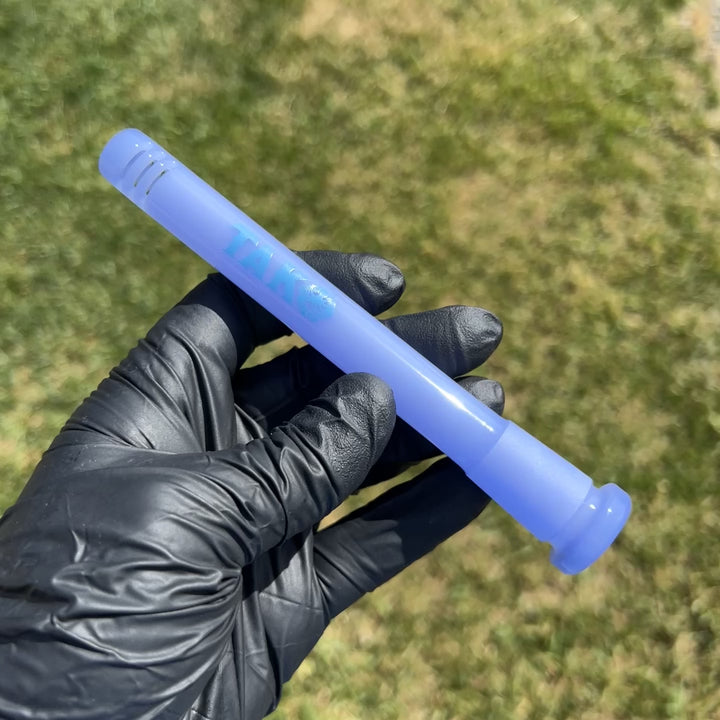 14mm Milky Blue Tako Logo Downstem Accessory Tako Glass