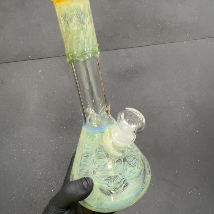 9.5" Color Rake Beaker Bong Glass Pipe Mary Jane's Glass