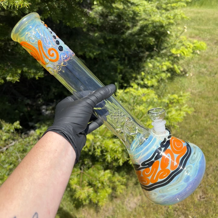 15" Fumed Twist Beaker Bong Glass Pipe Mary Jane's Glass