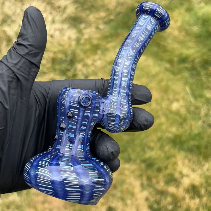 Hand Spun Bubbler Glass Pipe TG