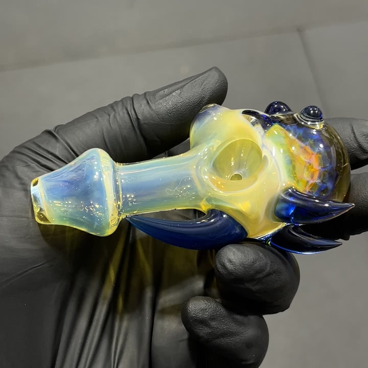 Horned Fume Honeycomb Spoon Glass Pipe Catfish Glass