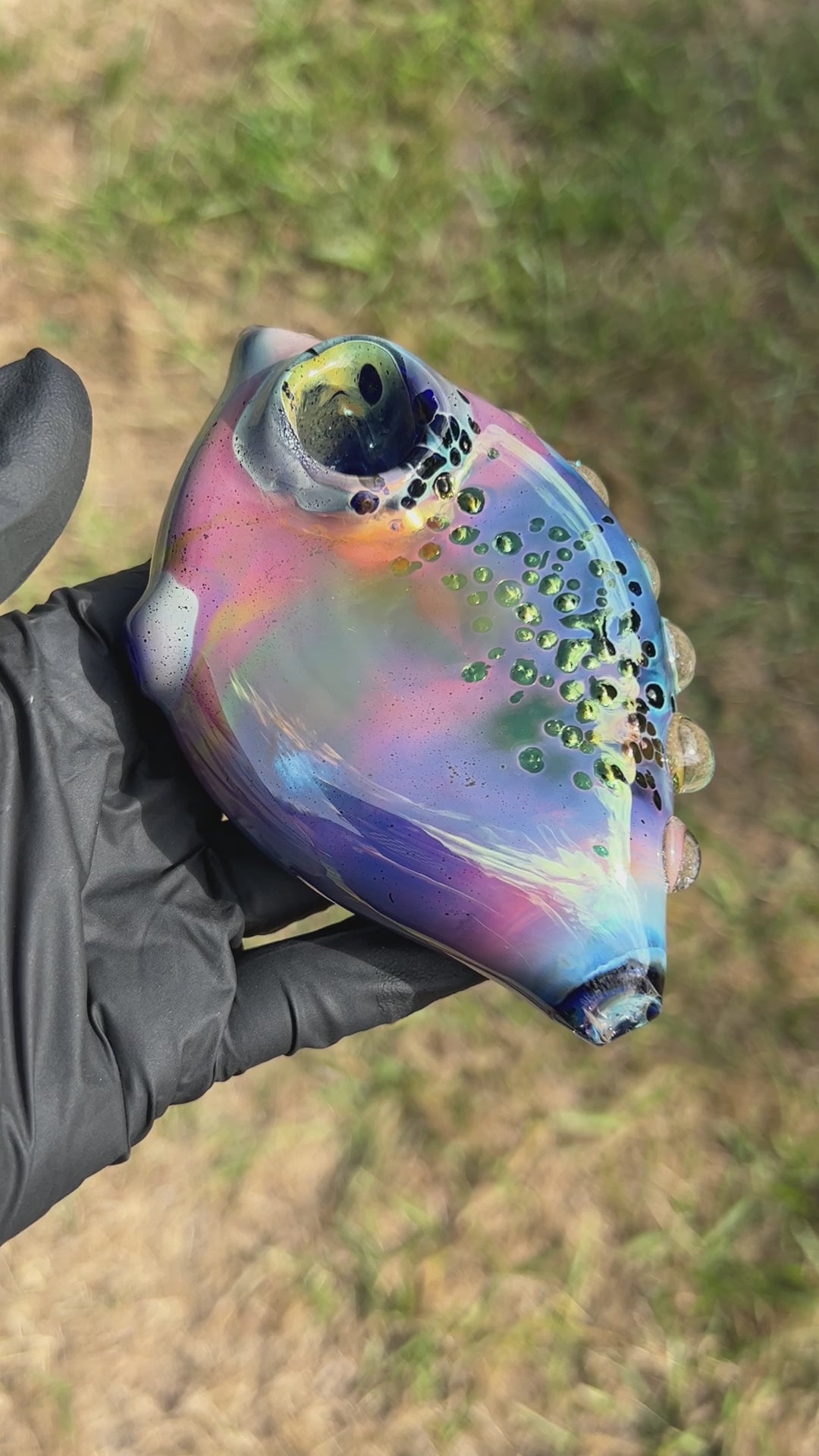 Flat Fish Bubble Glass Pipe