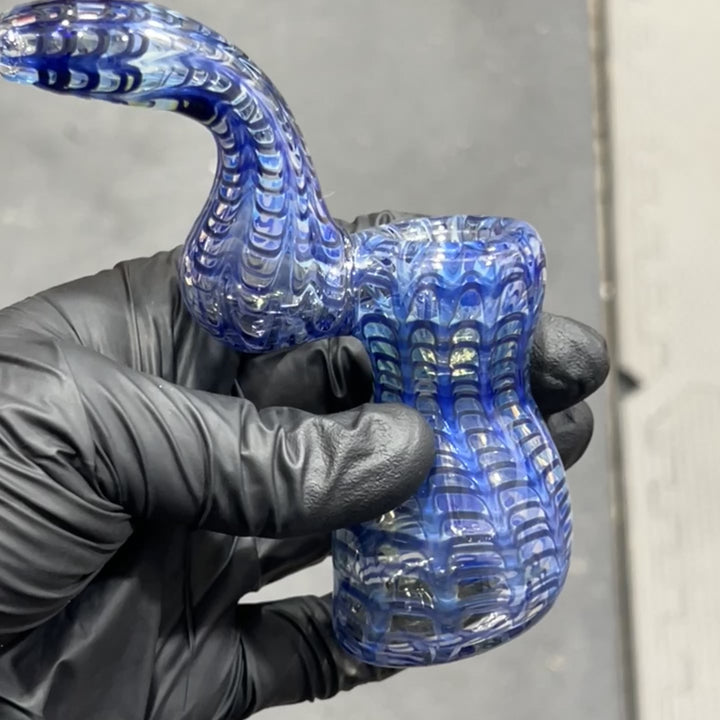 Fumed Color Rake Bubbler Glass Pipe Mary Jane's Glass