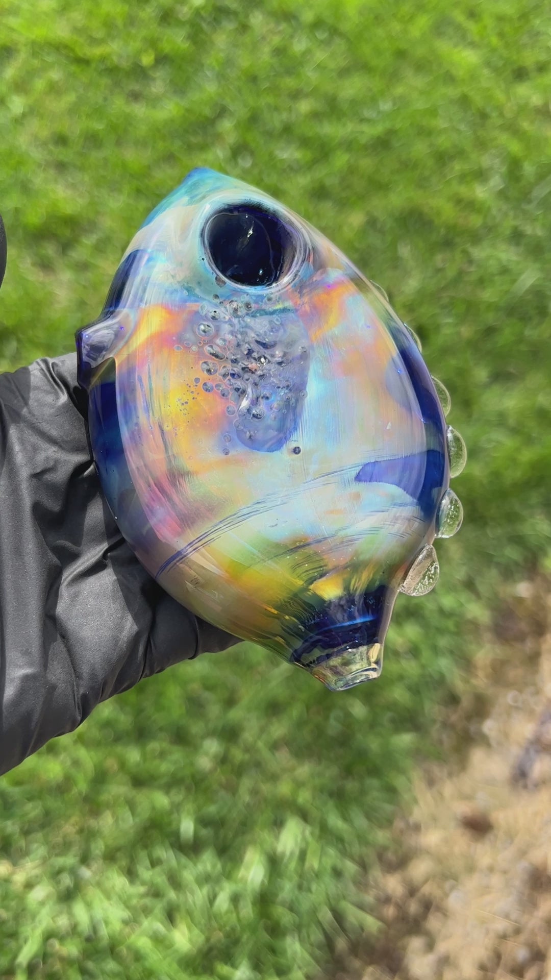 Flat Bubble Glass Pipe