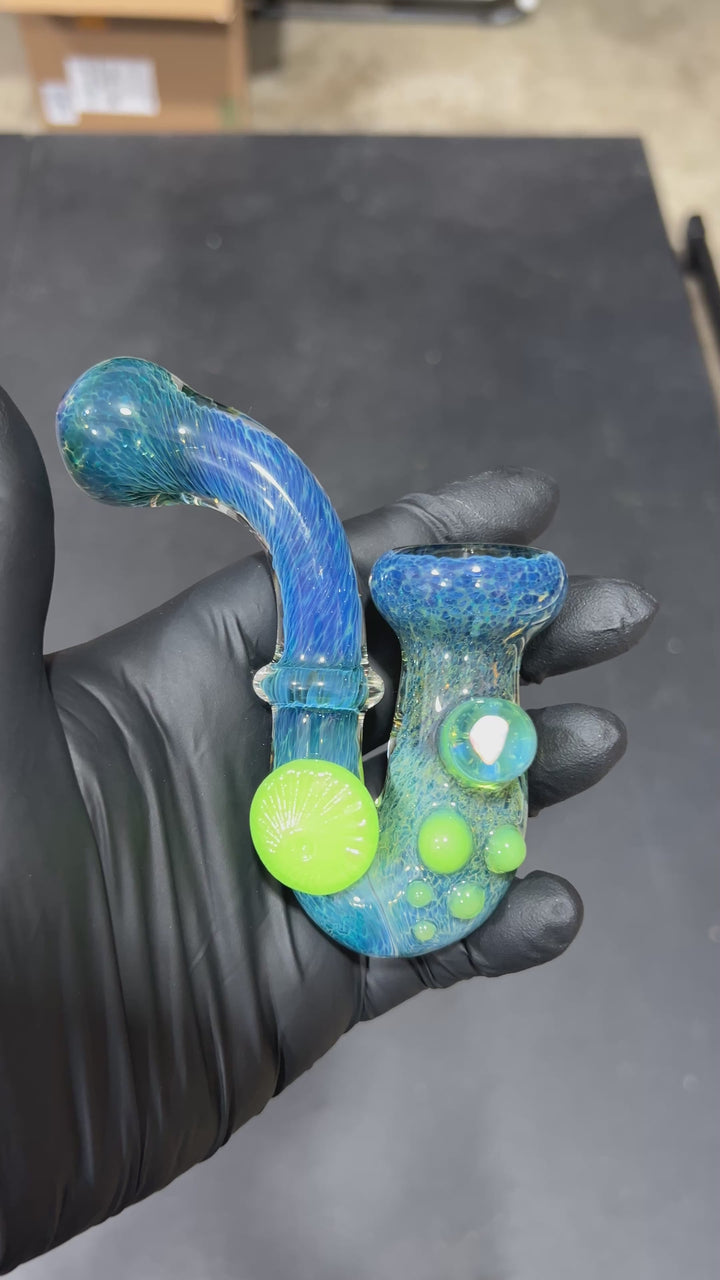 Blue Opal Sherlock Glass Pipe Beezy Glass