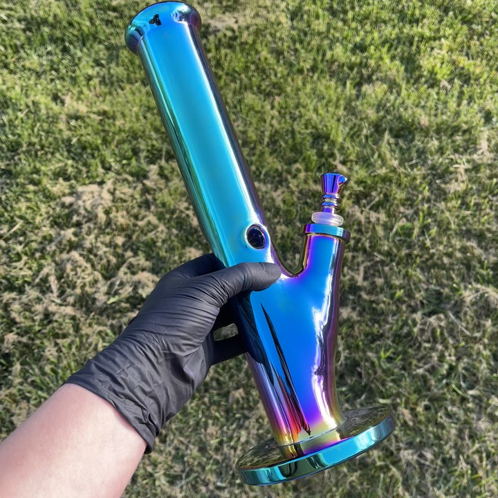 14" Iridescent Straight Tube Bong