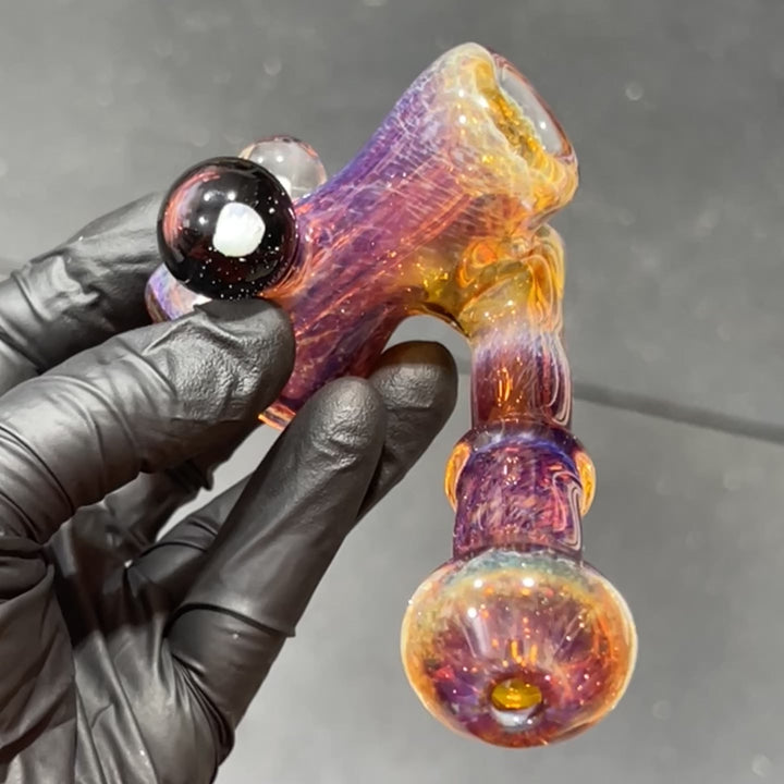 Purple Magic Double Opal Sidecar Bubbler Glass Pipe Beezy Glass