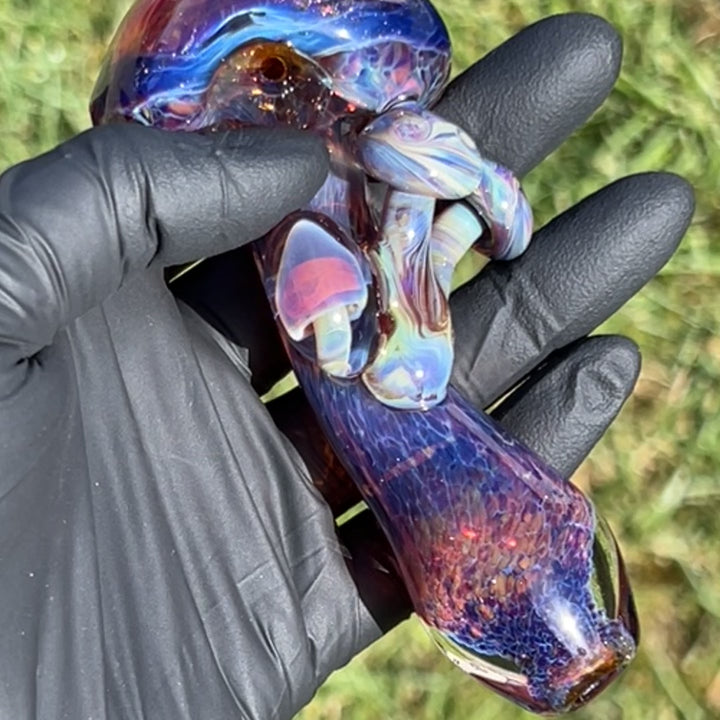Purple Mushie Marble Pipe Glass Pipe Beezy Glass