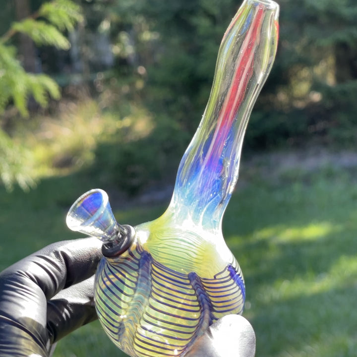 5" Silver Fumed Mini Bong Glass Pipe Mary Jane's Glass