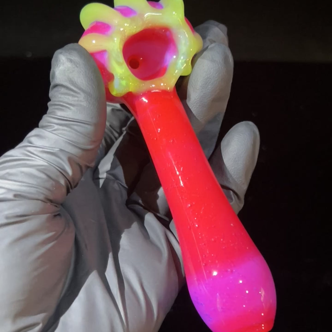 Hot Pink Slime Drip Pipe Glass Pipe Beezy Glass