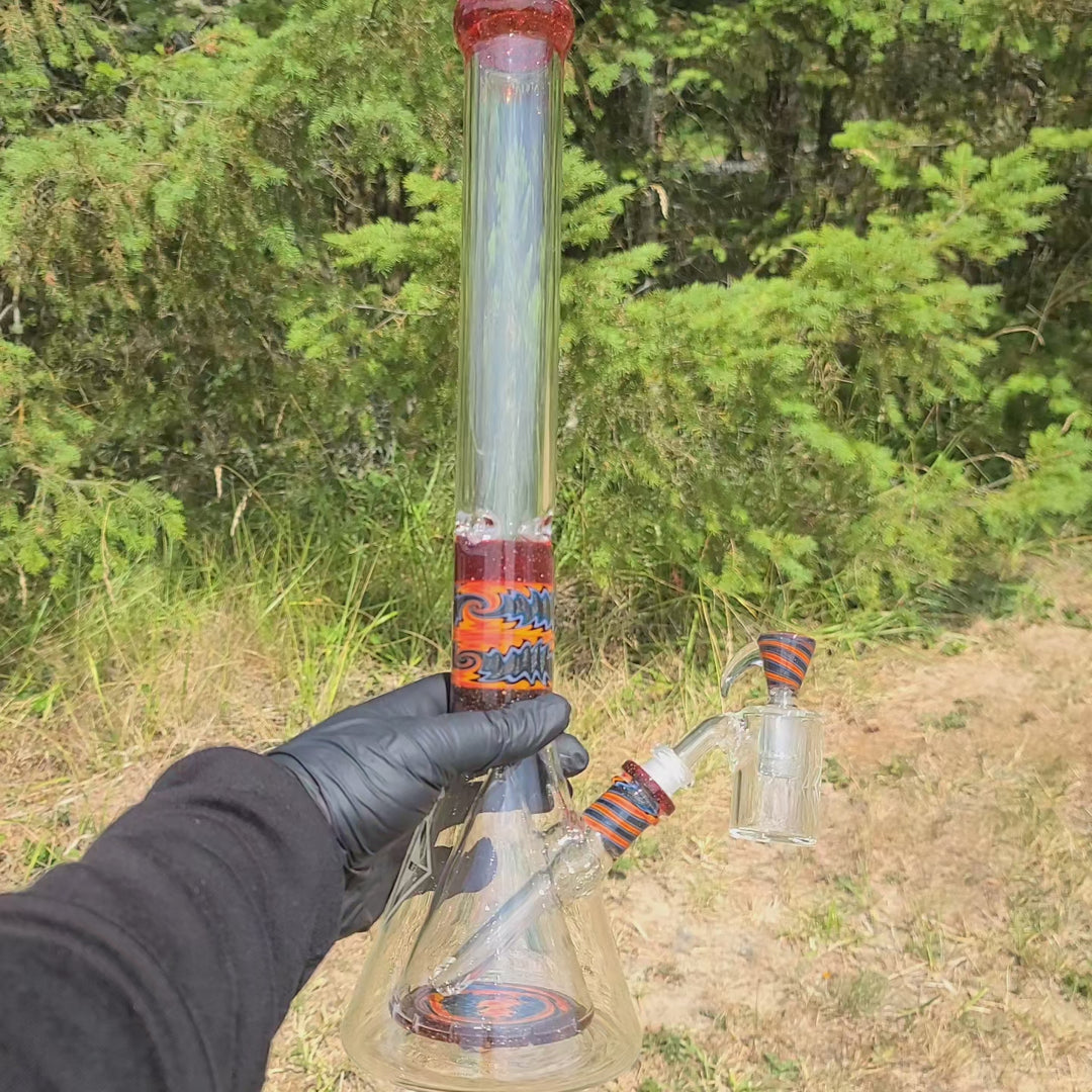 Augy 18" Linework Collins Perc 44 mm Beaker Bong