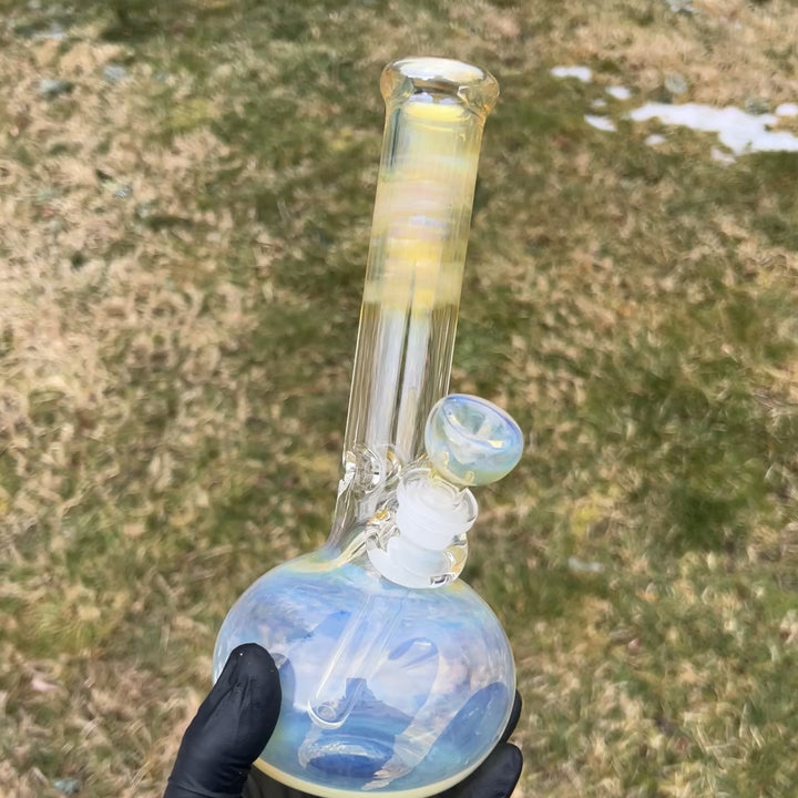 9" Fumed Bubble Bong Glass Pipe Mary Jane's Glass