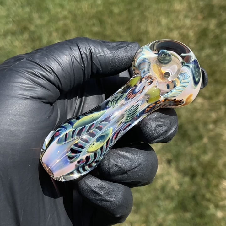 Color Inside Out Spoon Glass Pipe Tiny Mike