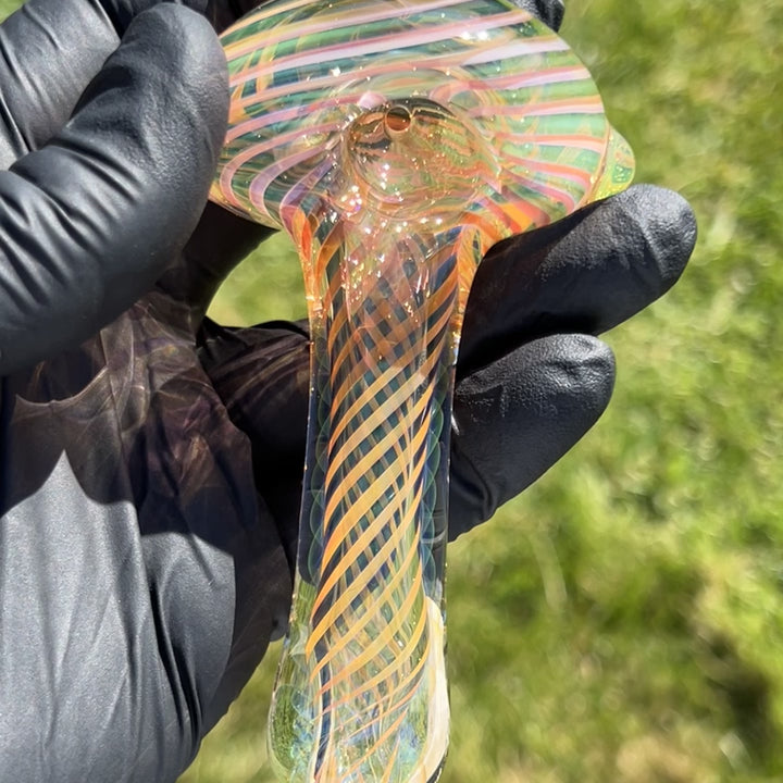 Thick Fume Pipe Green Slyme Marble Glass Pipe Chuck Glass