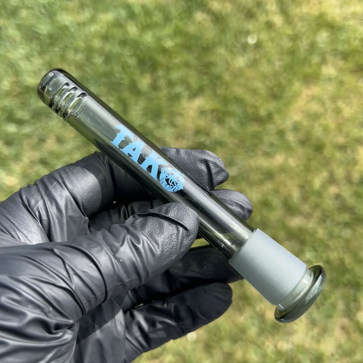 14mm Transparent Black Tako Logo Downstem Accessory Tako Glass