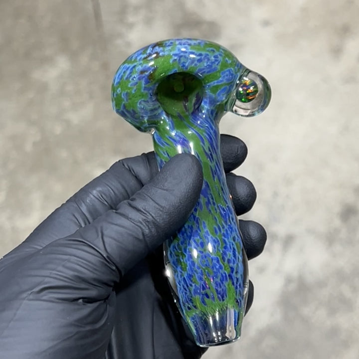 Purple Haze Sparkle Pipe with Black Opal Glass Pipe Tako Glass