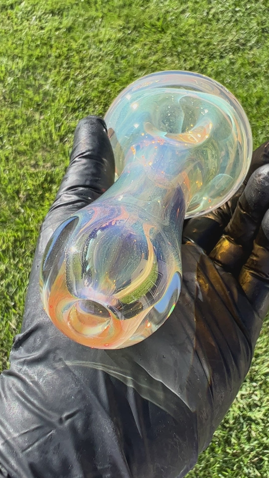 Egyptian Glass Gold Fume Pipe