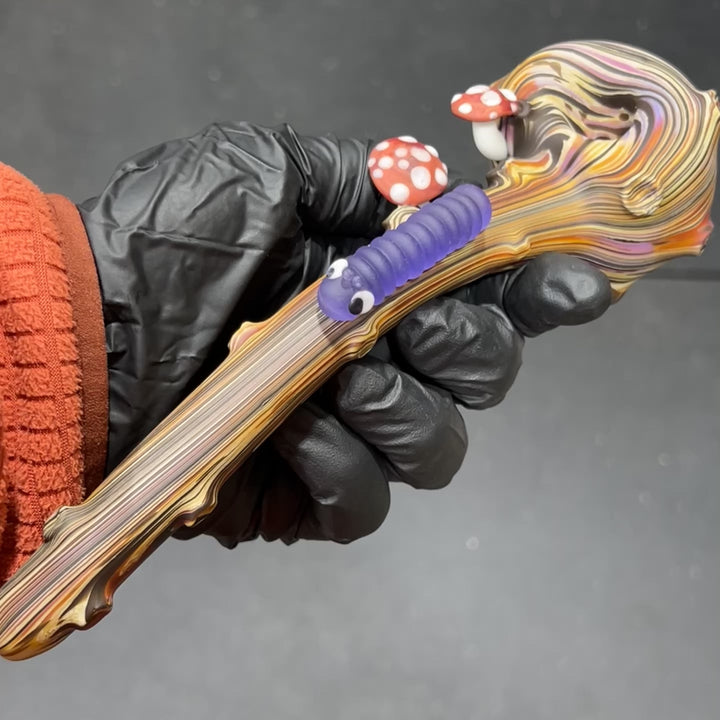 Wood Grain Caterpillar Gandalf Pipe Glass Pipe Wazoo Glass