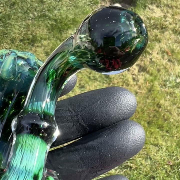 Experimental Jade Mushroom Slime Drip Sherlock Glass Pipe Beezy Glass