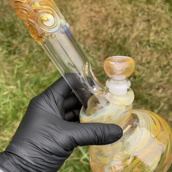 9.5" Fumed Double Bubble Bong Glass Pipe Mary Jane's Glass