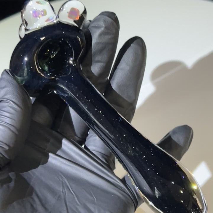 Black Triple Opal Pipe Glass Pipe Beezy Glass